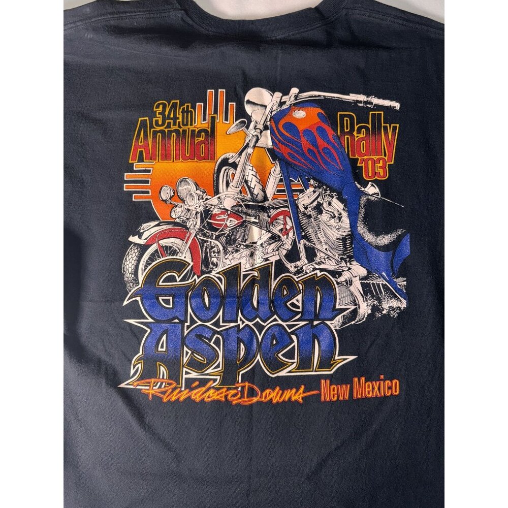 XL Vintage Fruit Of The Loom Heavy Cotton 34th Golden Aspen Rally tee Shirt - Picture 7 of 7